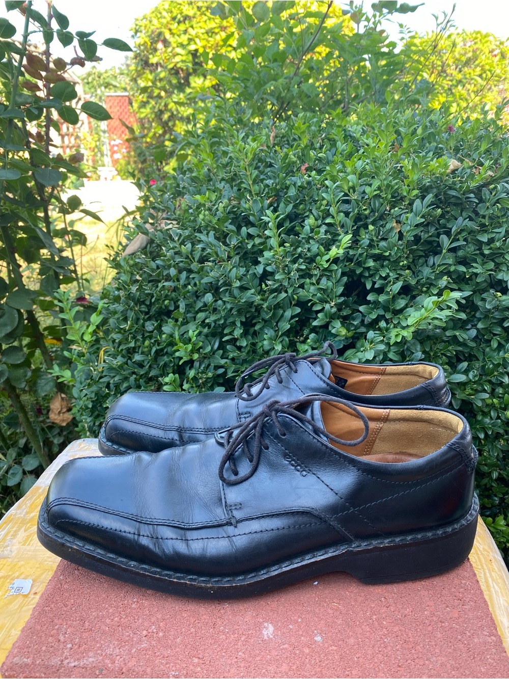 Ecco Men's Black Leather Lace-Up Dress Shoes Size 45/12US